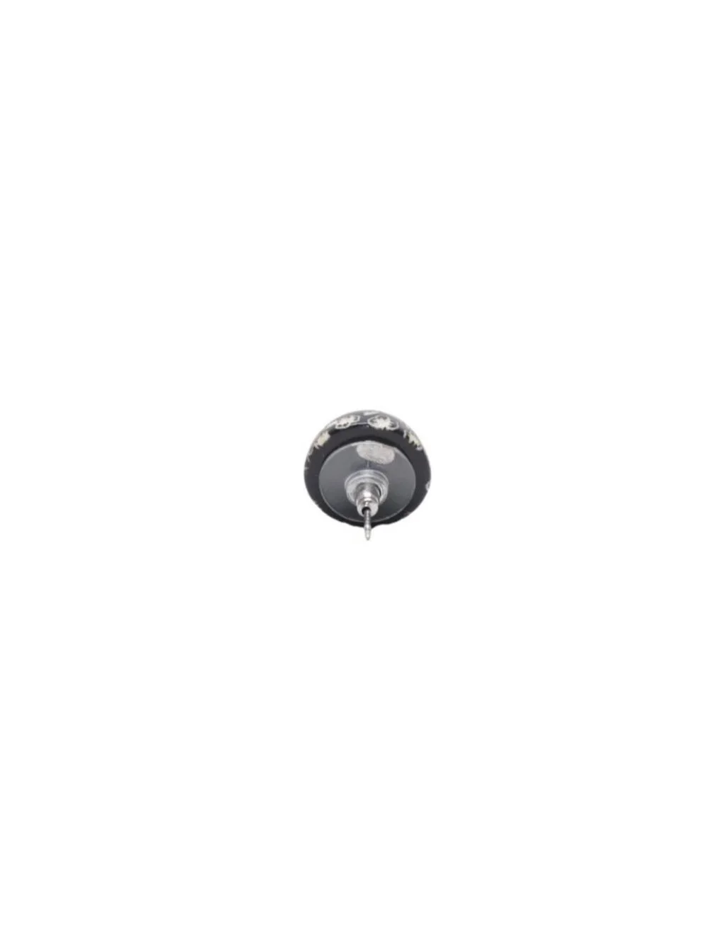 Chanel Earrings CC Logo Button &camellia Black 06c CC&camellia Silver